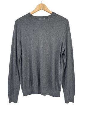 VINCE Silk Cotton Cashmere Blend Grey Crewneck Long Sleeves Sweater Size L